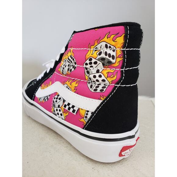 Vans Skate Sk8-Hi Fuchsia Fedora Dice Flame Size 8 Mens gamble‎ casino las vegas main image 4